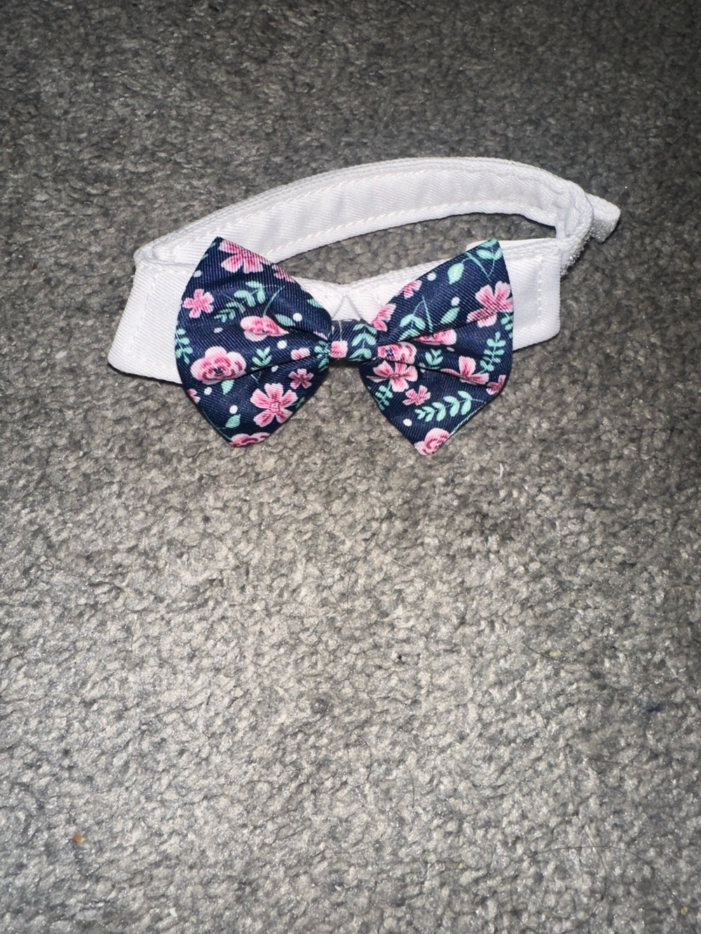 Floral Navy Dog Bow Tie Accessory